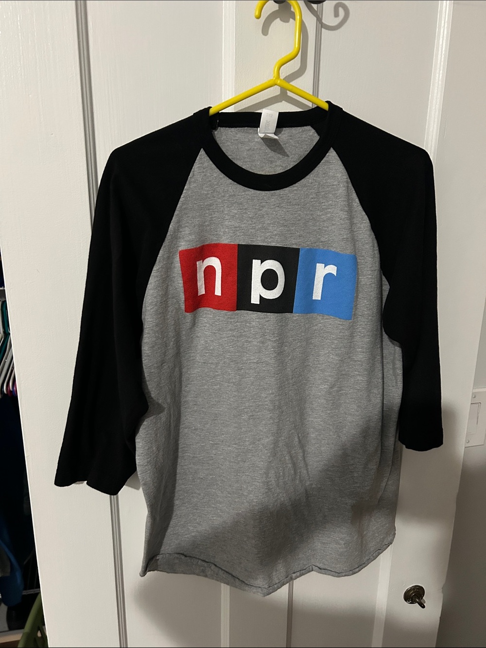 Adult Raglan Baseball Tee - Gray and Black